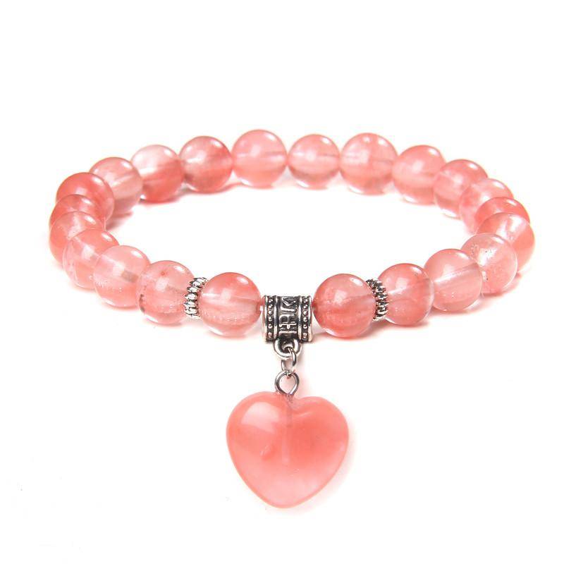 Naturstein Unakite Jaspers Perlen Armband Kristall Armband Herz Form Stein Anhänger Armband Passend Frauen Männer Liebe Schmuck von Joom DACH