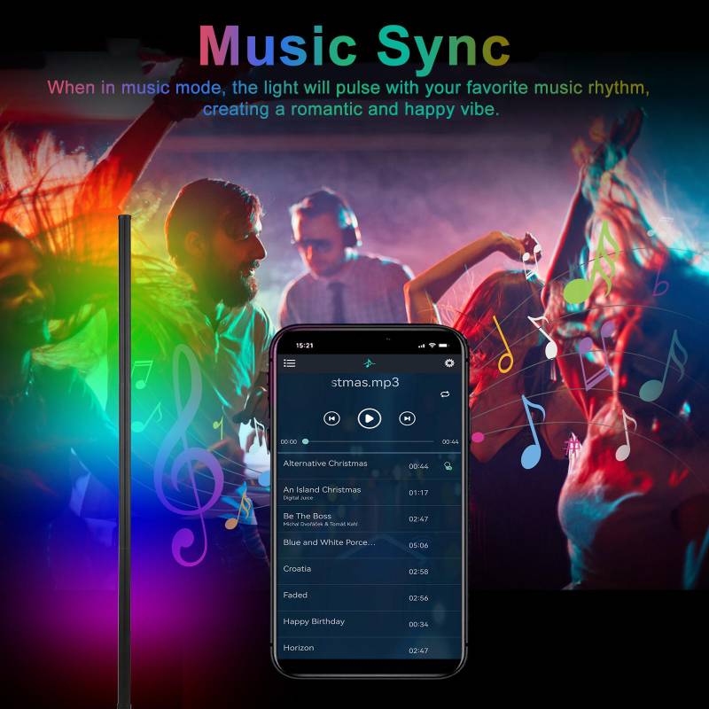 Neoglint Smart LED Ecklampe RGB Atmosphäre Stehlampe Abnehmbares Ecklicht APP Fernbedienung schwarz weiße von Joom DACH