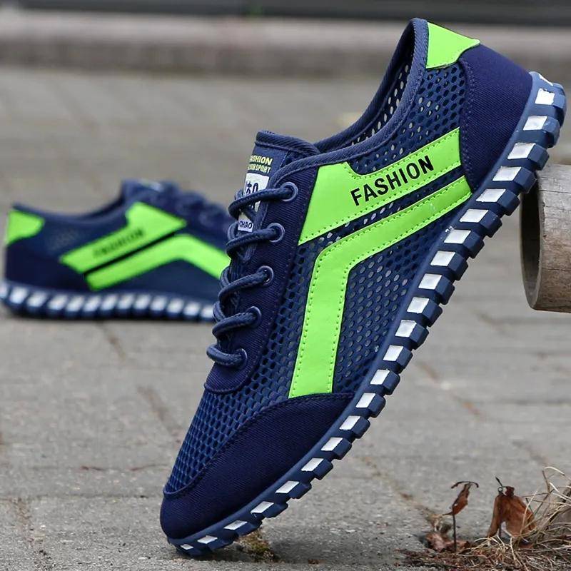 Net Schuhe Herren Sommer atmungsaktive Deodorant Mesh Schuhe alte Peking Tuch Schuhe Herren hohle Freizeitschuhe 39 blau von Joom DACH