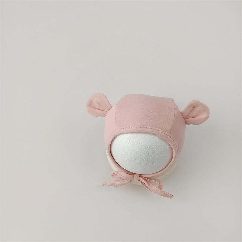 Nette Cartoon Neugeborenen Hut Bär Ohr Infant Baby Junge Mädchen Koreanische Einfarbig Baby Hut Frühling Herbst Kleinkind Kappe head circumference 38-45cm von Joom DACH