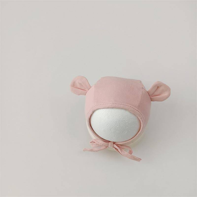 Nette Cartoon Neugeborenen Hut Bär Ohr Infant Baby Junge Mädchen Koreanische Einfarbig Baby Hut Frühling Herbst Kleinkind Kappe head circumference 38-45cm von Joom DACH