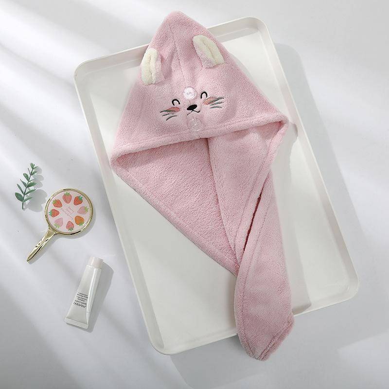 Nette Katze Haar Kappe Mikrofaser Haar Handtuch Lange Haare Schnell Trocknend Hut Bad Handtuch Stark Wasser Saugfähigen Frauen Wrap abwischen Haar Handtuch rosa von Joom DACH