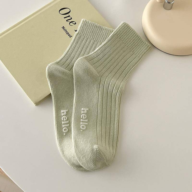 Nette frauen Socken Mode Herbst Winter Weibliche Baumwolle Socken Weiche Atmungsaktive Absorbieren Schweiß Bunte Socken grün von Joom DACH
