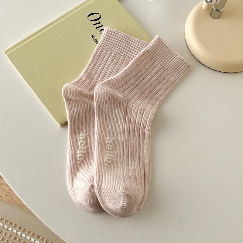 Nette frauen Socken Mode Herbst Winter Weibliche Baumwolle Socken Weiche Atmungsaktive Absorbieren Schweiß Bunte Socken rosa von Joom DACH