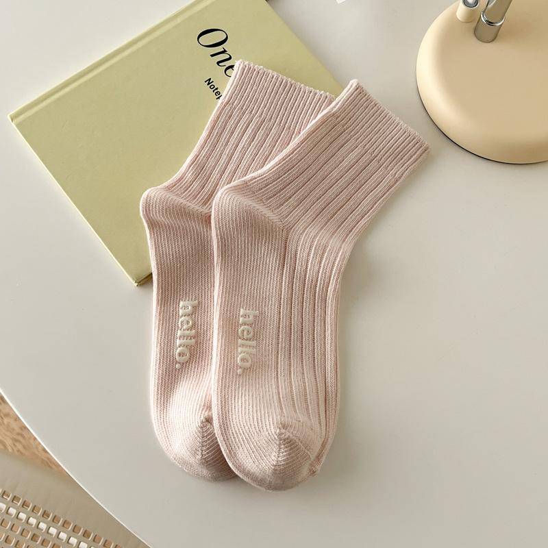 Nette frauen Socken Mode Herbst Winter Weibliche Baumwolle Socken Weiche Atmungsaktive Absorbieren Schweiß Bunte Socken rosa von Joom DACH
