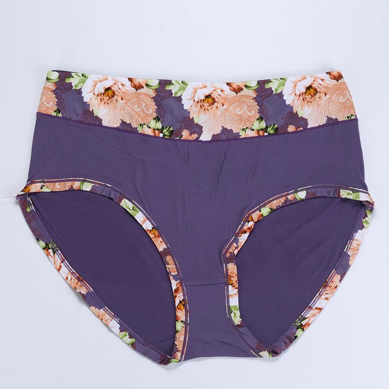 Neu 1 Teile/los Baumwolle Höschen frauen Unterwäsche Plus Größe Floral Briefs Damen Dessous Druck Panty 4XL-12XL Unterhose für Weibliche 10XL violett von Joom DACH