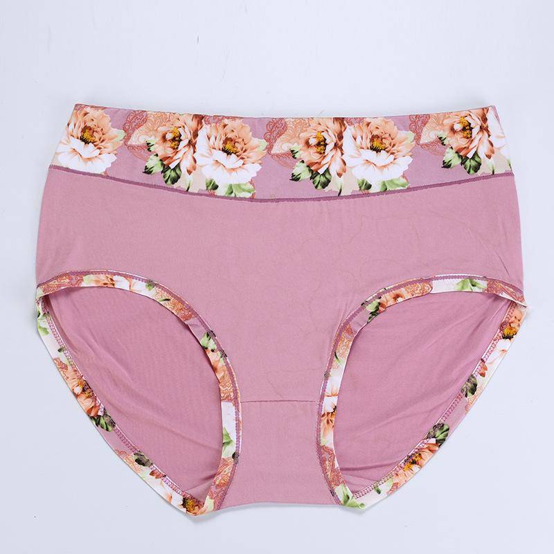 Neu 1 Teile/los Baumwolle Höschen frauen Unterwäsche Plus Größe Floral Briefs Damen Dessous Druck Panty 4XL-12XL Unterhose für Weibliche 6XL rosa von Joom DACH