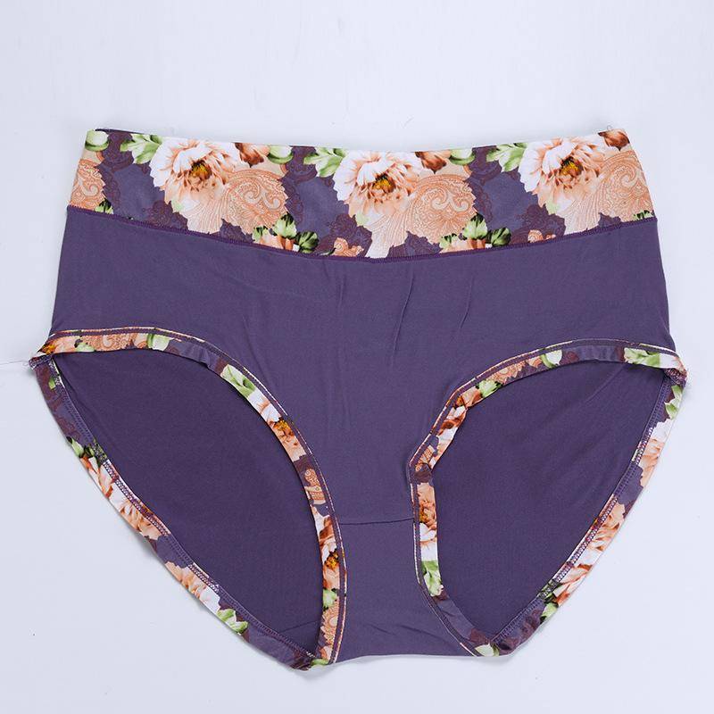 Neu 1 Teile/los Baumwolle Höschen frauen Unterwäsche Plus Größe Floral Briefs Damen Dessous Druck Panty 4XL-12XL Unterhose für Weibliche 6XL violett von Joom DACH