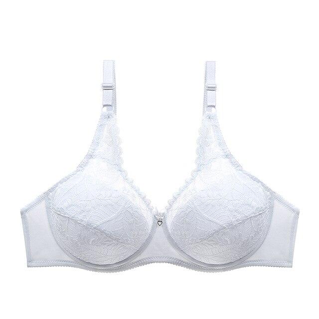 Neu 2021 Julexy Ultra-ThinThick Spitzen-BH CDE Cup Plus Size Feste Unterwäsche Damen Dessous 90C weiß von Joom DACH