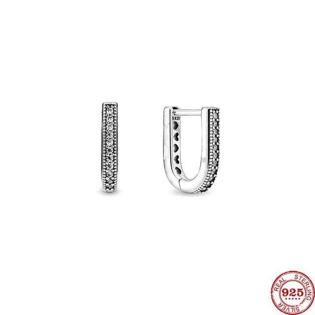 Neu 925 Sterling Silber Ohr Stude & Ohrringe U-förmigen Hoop Ohrringe für Frauen Schmuck Echte Geschenke von Joom DACH