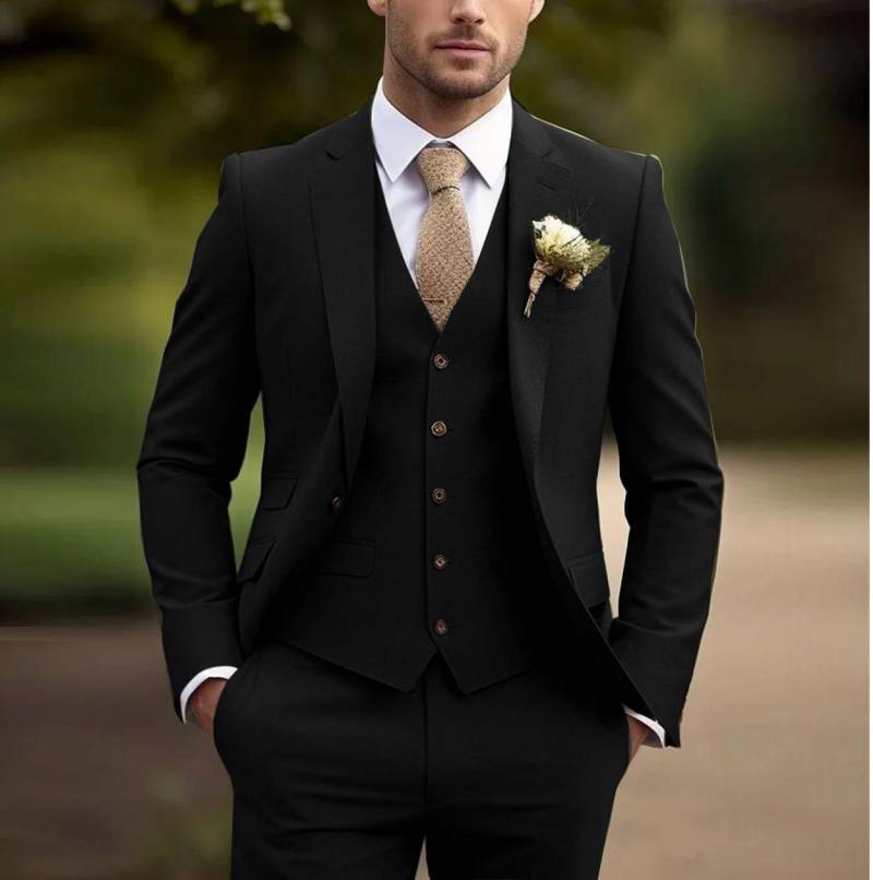 Neu Anzug Männer Business Smoking Formale 3 Stück Set Jacke Weste Hosen Einreiher Bräutigam Trauzeuge Prom M schwarz Neu Anzug Männer Business Smoking Formale 3 Stück Set Jacke Weste Hosen Einreiher Bräutigam Trauzeuge Prom M schwarz von Joom DACH