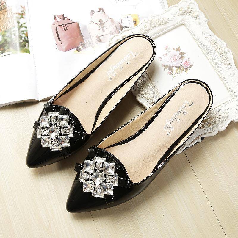 Neu Baotou Sandalen Frauen Tragen Mode Strass Spitzen Sandalen Flache Schuhe Plus Größe Hausschuhe Frauen 40 von Joom DACH