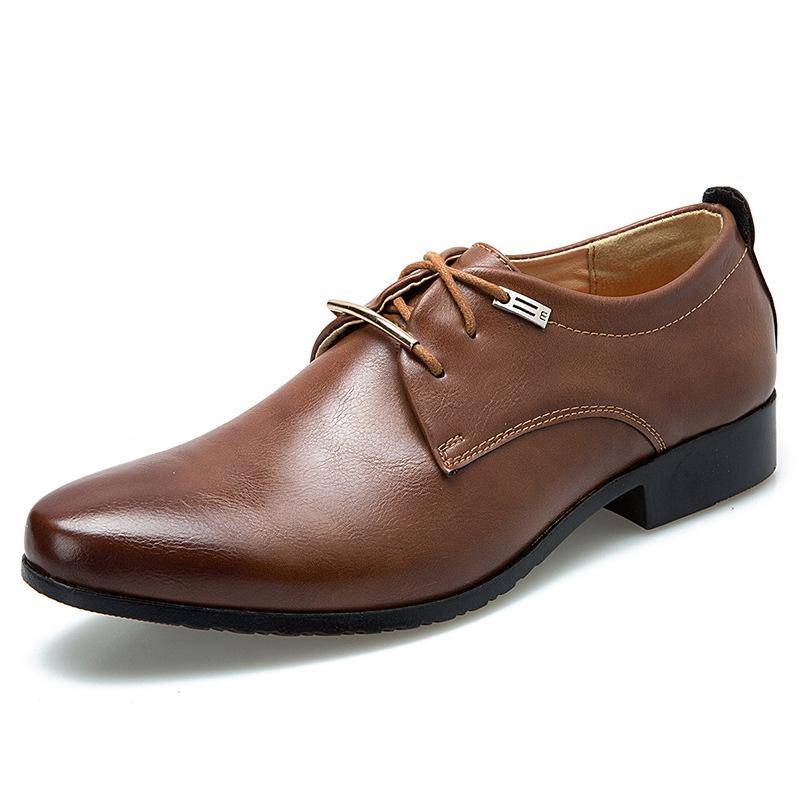 Neu Business Formal Wear Herren Britische Lederschuhe Schnürschuhe Casual Schuhe Trendy Schuhe Männer 44 braun von Joom DACH
