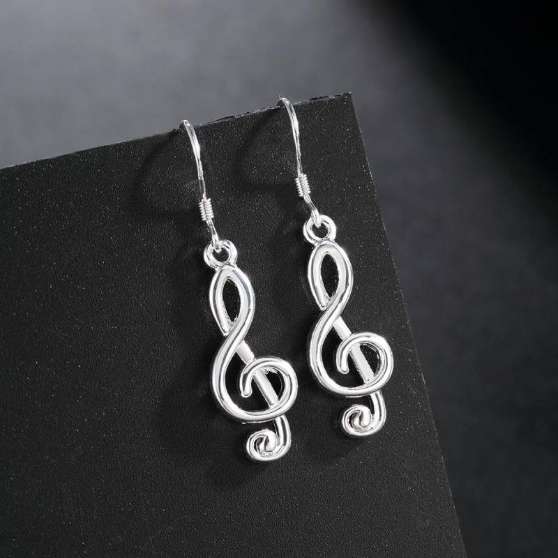 Neu Edle 925 Sterling Silber Romantische musik hinweis ohrringe für Frauen Urlaub geschenke mode Party hochzeit Schmuck von Joom DACH