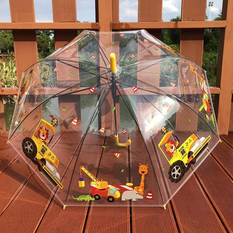 Neu Feuer Lkw Engineering Team Transparent Kinder Regenschirm Kindergarten Kreative Niedlichen Cartoon Baby Student Junge von Joom DACH