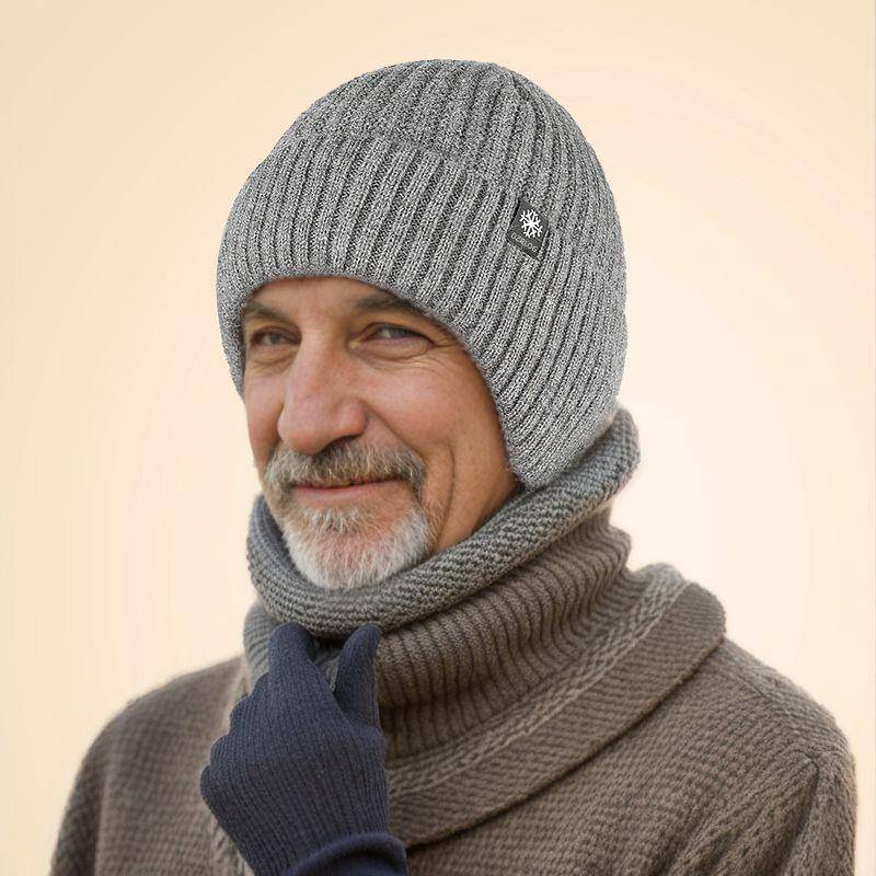 Neu Fleece Winter Hut Gestrickte Weiche herren Beanie Warme Kappe Outdoor Winter grau von Joom DACH