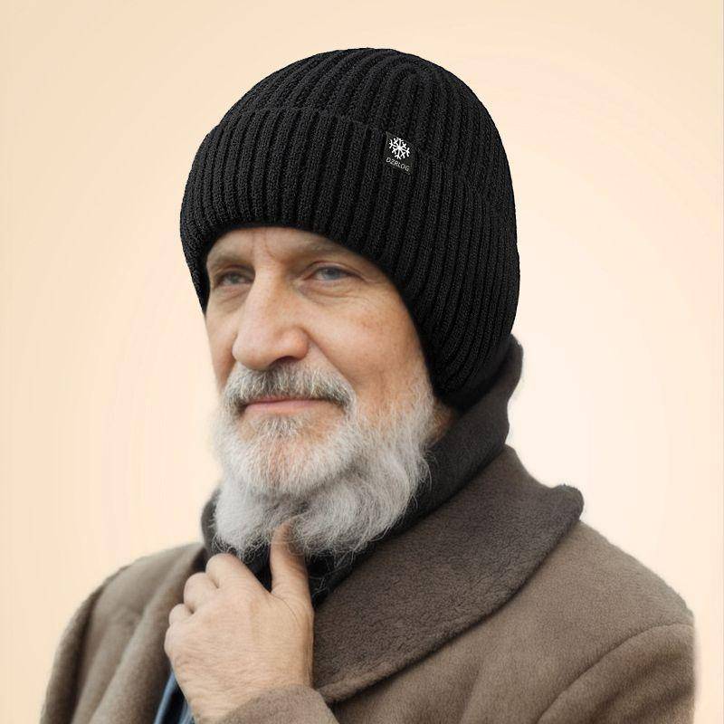Neu Fleece Winter Hut Gestrickte Weiche herren Beanie Warme Kappe Outdoor Winter schwarz von Joom DACH