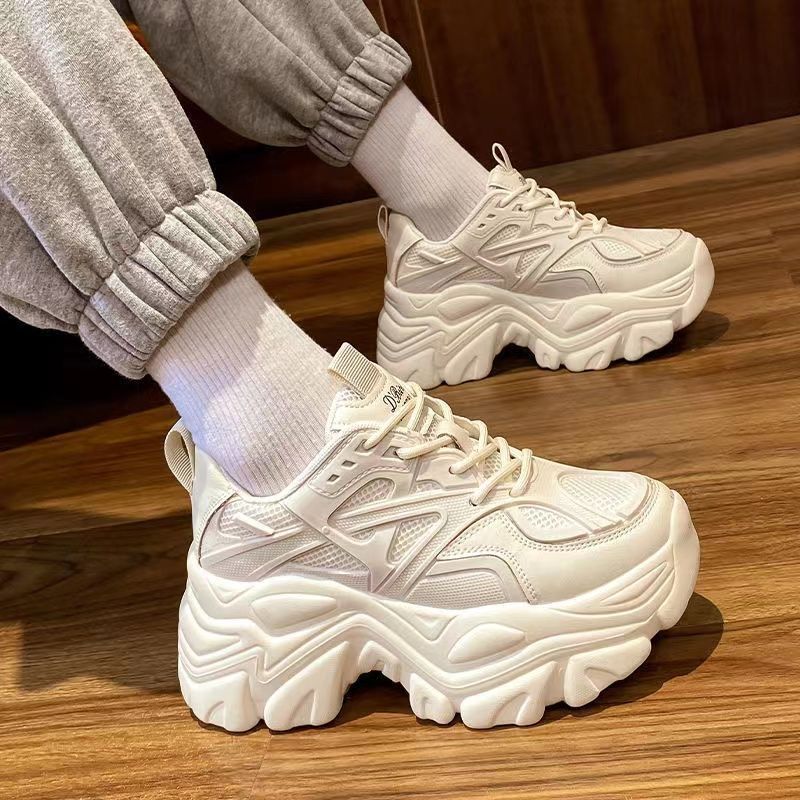 Neu Frauen Neue Mode Plattform Sport Schuhe Frauen Sommer Schwarz Casual Chunky Turnschuhe Frauen Mesh Leder Plattform 40 von Joom DACH