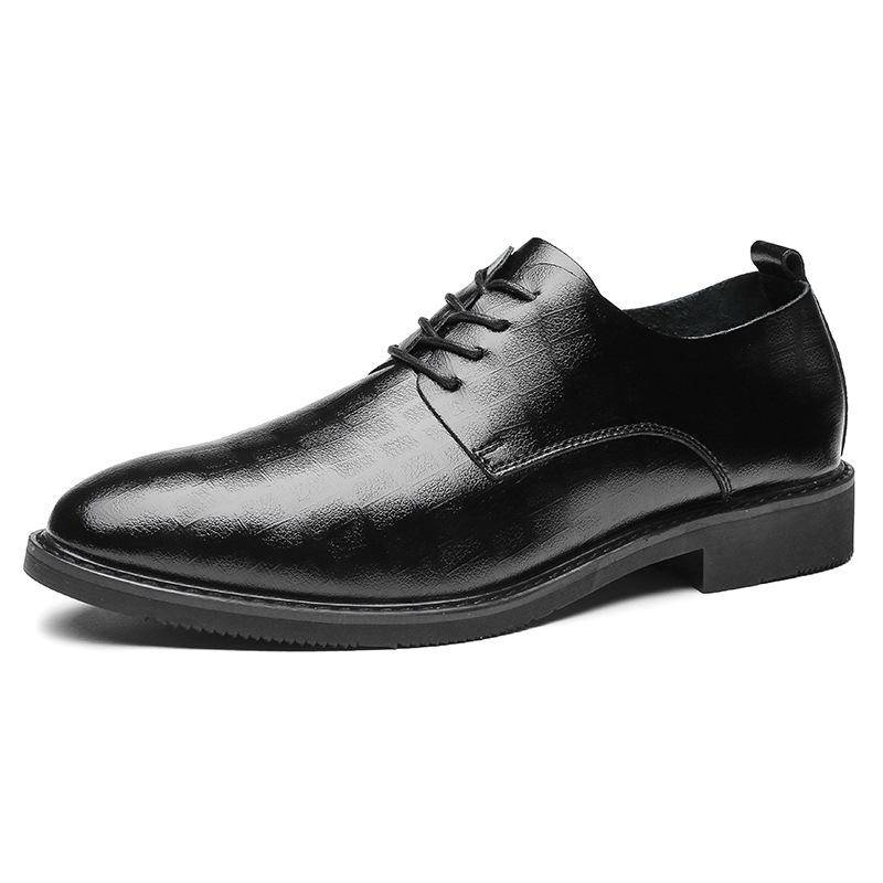 Neu Geprägte Leder Casual Business Leder Schuhe herren Formale Schuhe Weichen Boden Bequeme Jugend 44 schwarz von Joom DACH