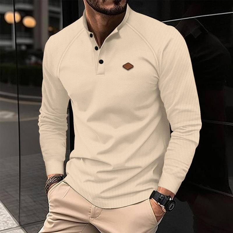 Neu Herbst und Winter herren POLO Shirt Revers Einfarbig Langarm Sport L von Joom DACH