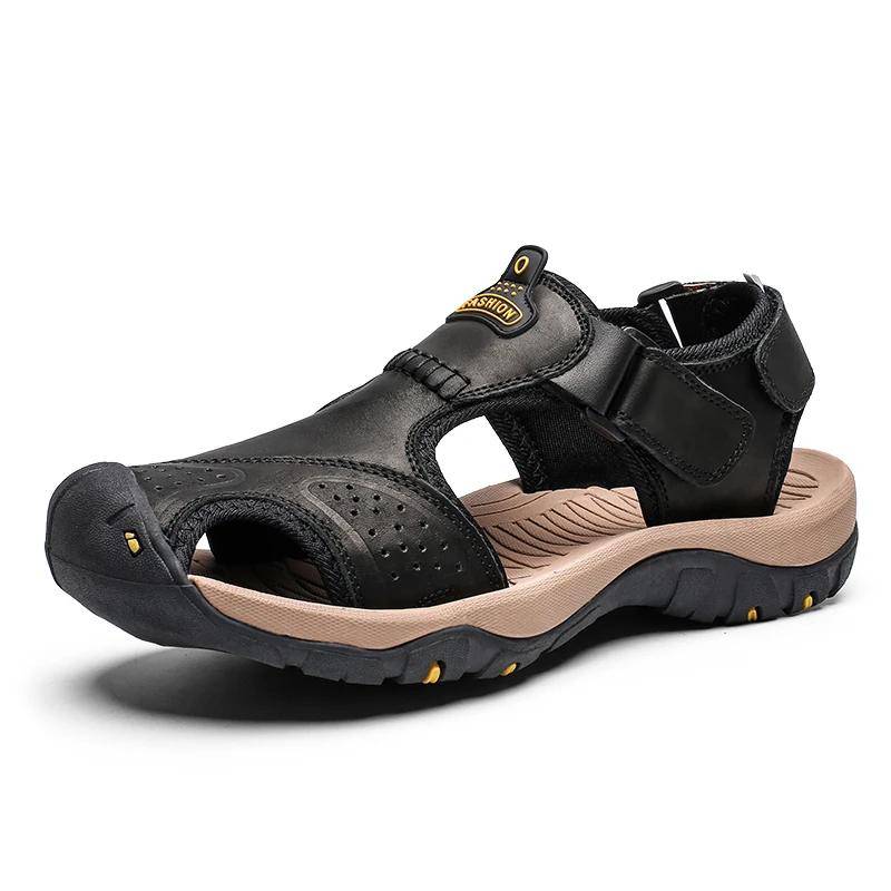 Neu Herrenschuhe Aus Echtem Leder Herren Sandalen Sommer Herrenschuhe Outdoor Wasserschuhe Ledersandalen 43 von Joom DACH