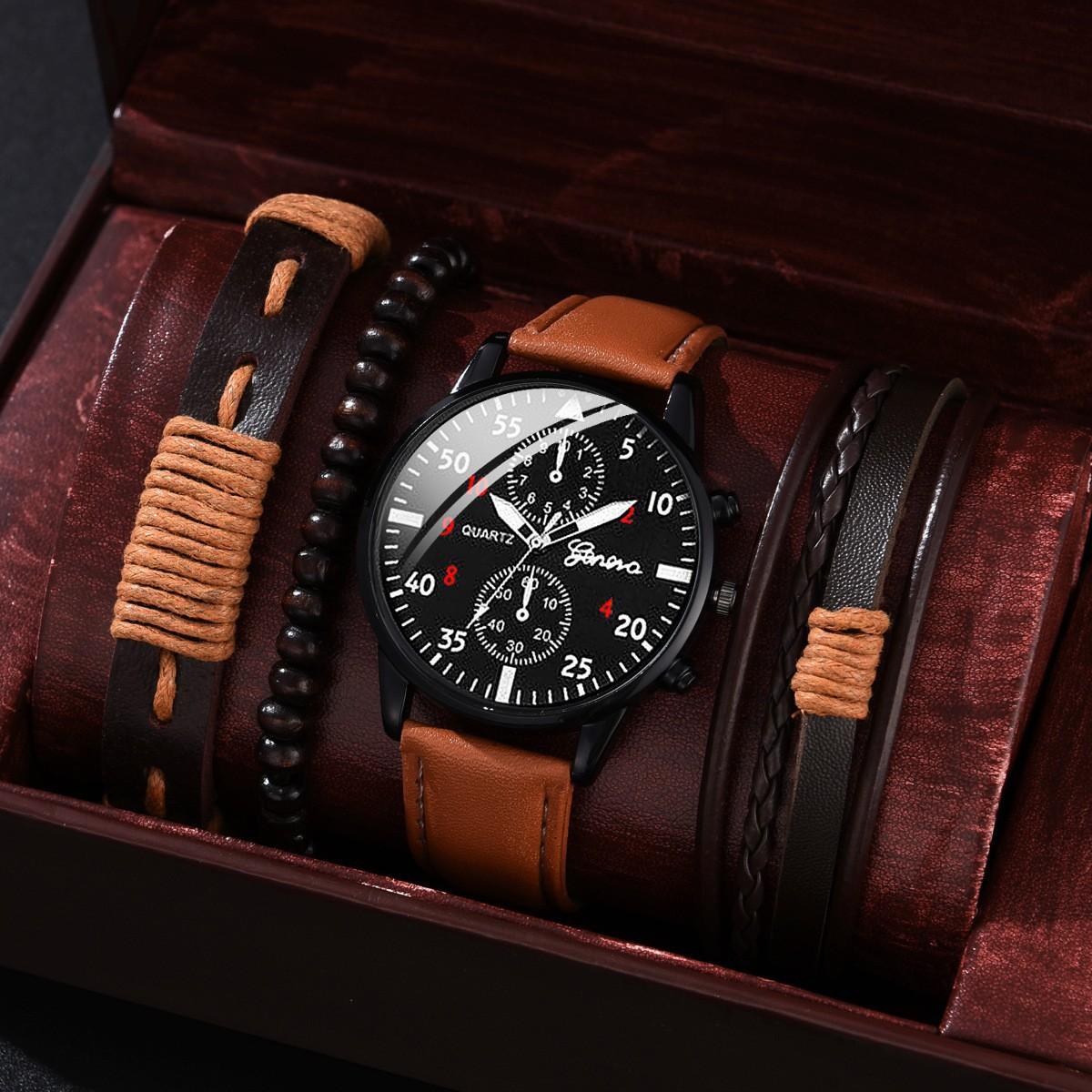 Neu Hip Hop Herren Mode Uhren Luxus Männlichen Uhr Armbanduhr Sport MensWrist Uhr Armband Set Relogio Masculino 1PCS von Joom DACH