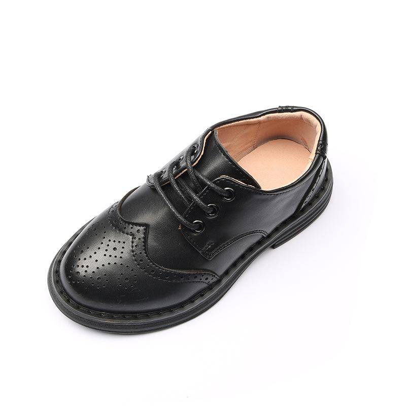 Neu Jungen Lederschuhe Bequeme Weiche Sohlen Schwarze Britische Performance-Schuhe 36 schwarz von Joom DACH