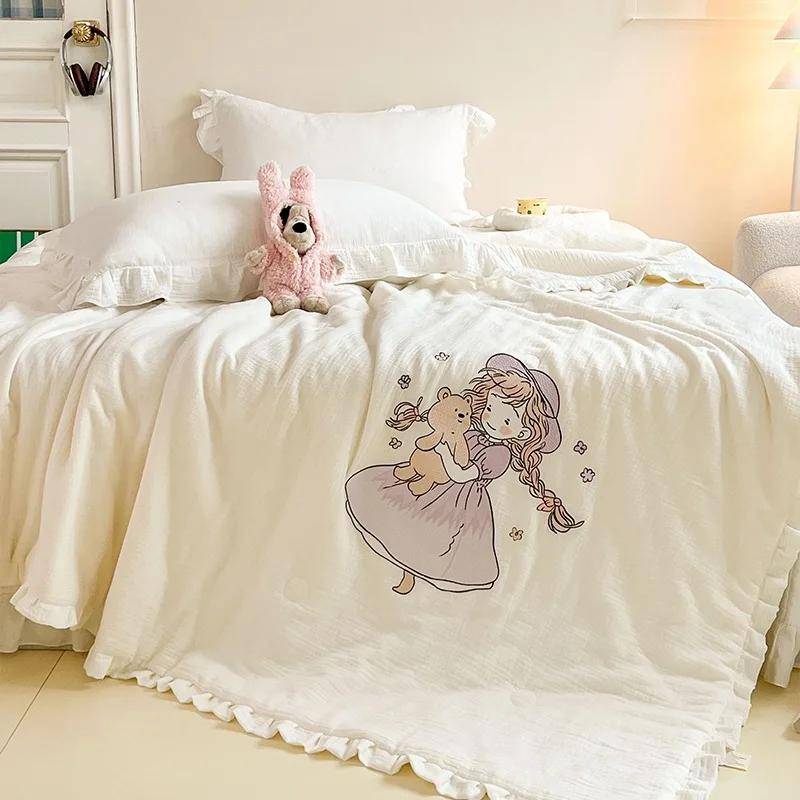 Neu Klasse A Baumwolle Falten Garn Große Stickerei Sommer Quilt 150x200cm 1.3kg von Joom DACH