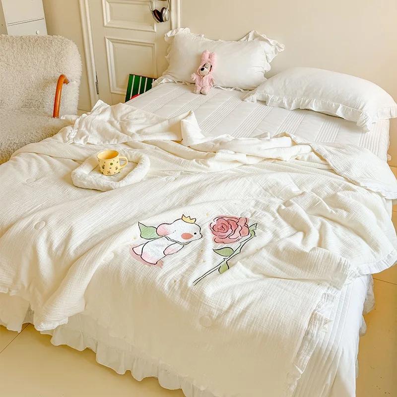 Neu Klasse A Baumwolle Falten Garn Große Stickerei Sommer Quilt 150x200cm 1.7kg von Joom DACH