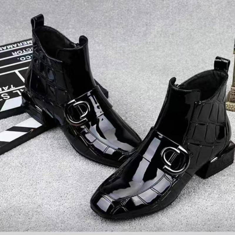 Neu Kurze Stiefel frauen Lack Leder Mode Stiefel frauen Schuhe 39 von Joom DACH