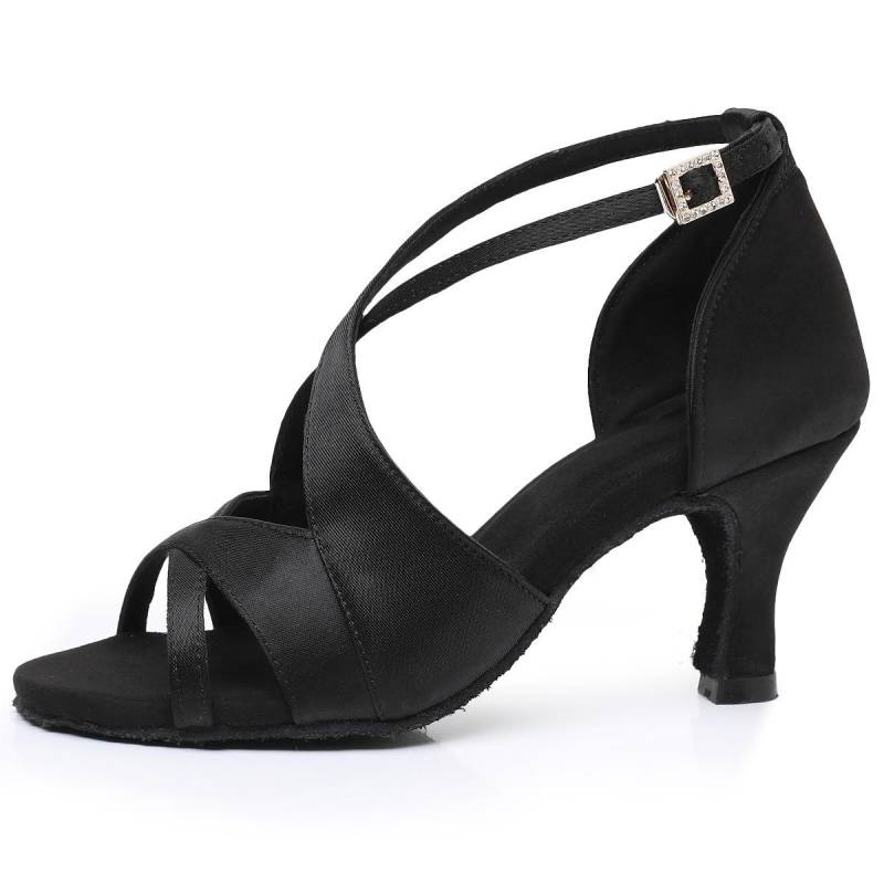 Neu Latin Dance Schuhe für Frauen Mädchen Weiche Sohlen Tango Salsa Chacha Performance Tanzschuhe 40 schwarz von Joom DACH