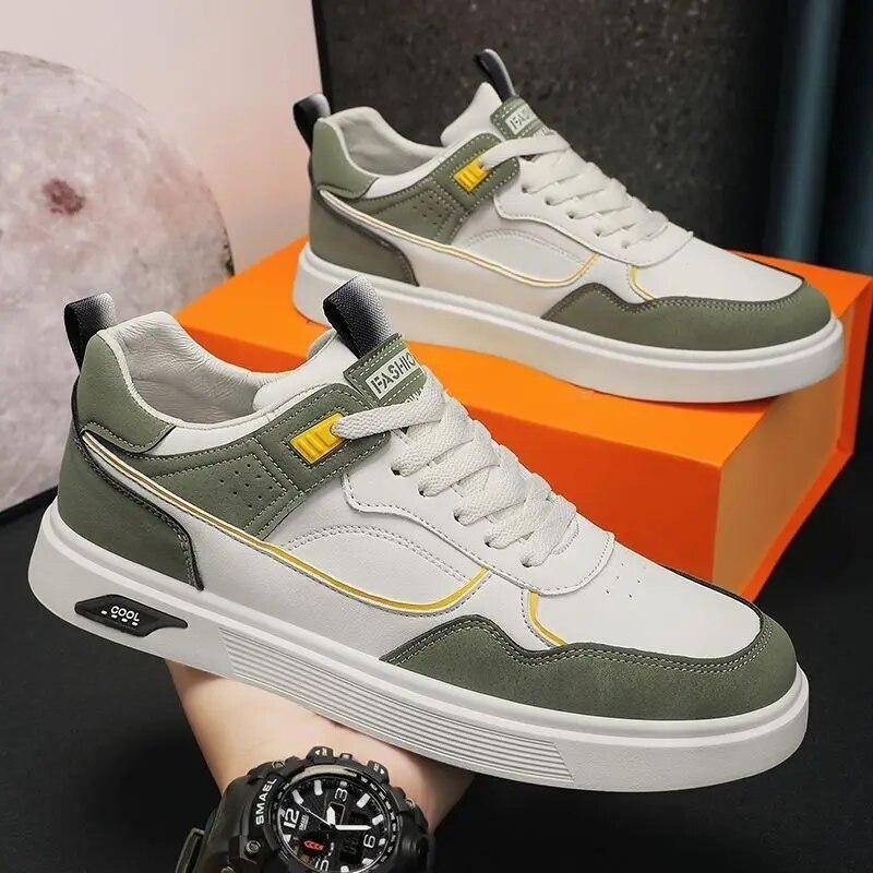 Neu Männer Schuhe Casual Mode Männlichen Turnschuhe Leder Laufen Outdoor Rutschfeste Designer Luxus Student Tennis 41 von Joom DACH