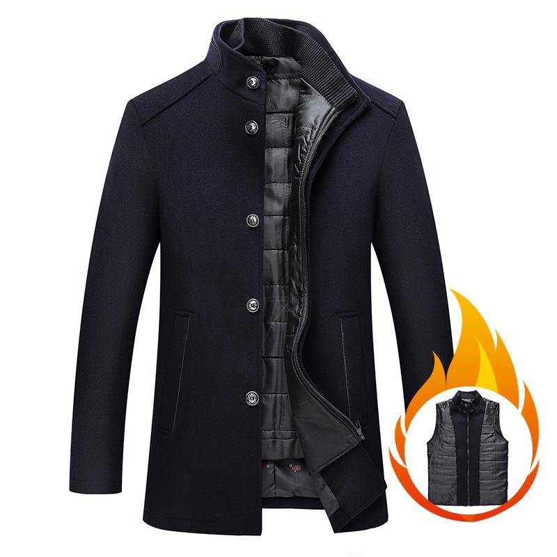 Neu Mann Warme Winter Mäntel Qualität Männlichen Wolle Blends Lange Jacken Männer Winter Kaschmir Wolle Blends Business Casual Trenchcoats M dunkelblaue von Joom DACH