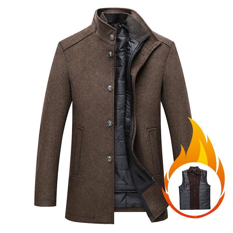 Neu Mann Warme Winter Mäntel Qualität Männlichen Wolle Blends Lange Jacken Männer Winter Kaschmir Wolle Blends Business Casual Trenchcoats XL kamelfarben von Joom DACH