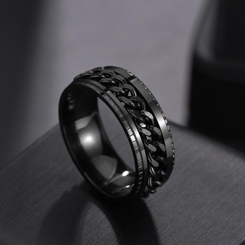 Neu Punk Schmuck Beliebte Männer Ring Edelstahl Hohe Qualität Drehbare Ringe 11 matte schwarze von Joom DACH