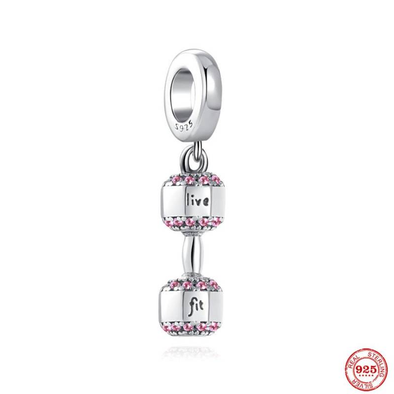Neu S925 Sterling silber Rollschuhe Charme Fußball Baseball Hantel Anhänger Fit Original Armband Frauen Schmuck Perlen von Joom DACH