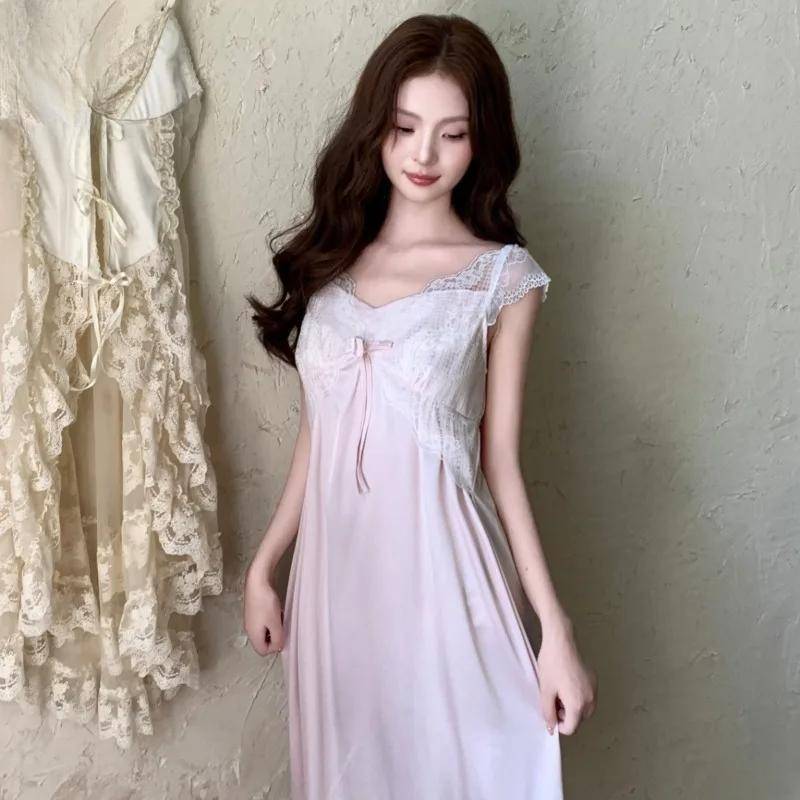 Neu Sling Nachthemd frauen Spitze Sommer Eis Seide Druck Hochwertige Süße Stil M von Joom DACH