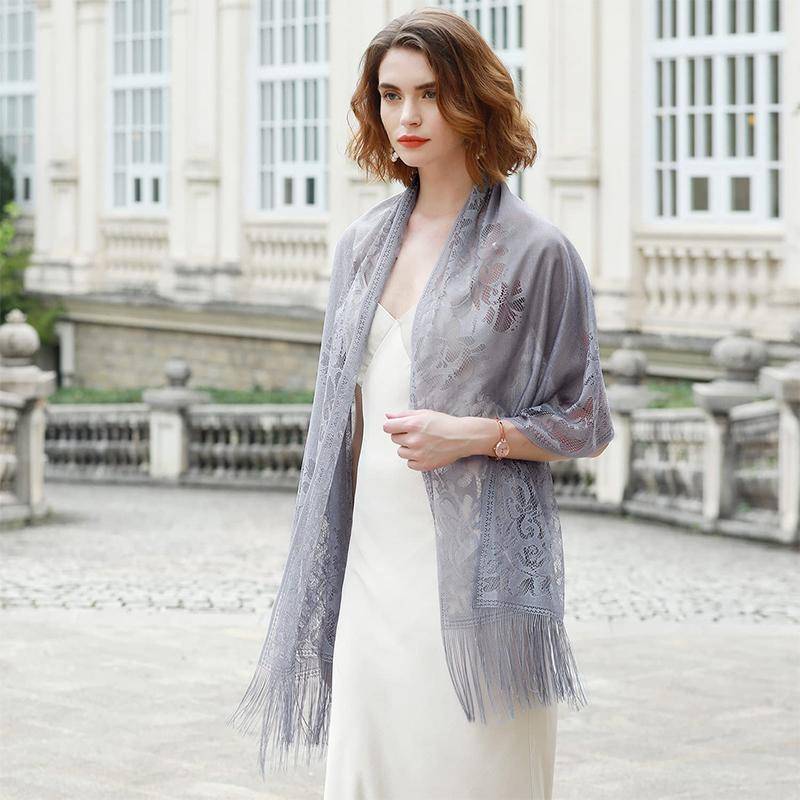 Neu Stickerei Spitze Schal Schal Floral Dreieck Schleier Schal Für Frauen Party Schal Hochzeit Poncho Stolen Damen Stirnband Wraps von Joom DACH