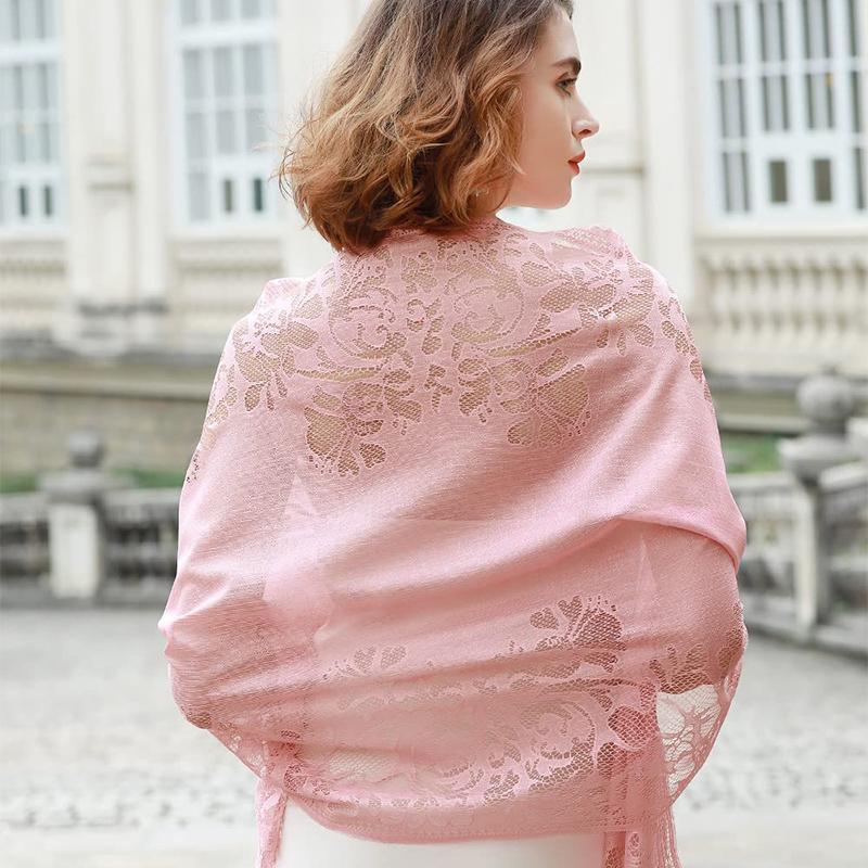 Neu Stickerei Spitze Schal Schal Floral Dreieck Schleier Schal Für Frauen Party Schal Hochzeit Poncho Stolen Damen Stirnband Wraps von Joom DACH