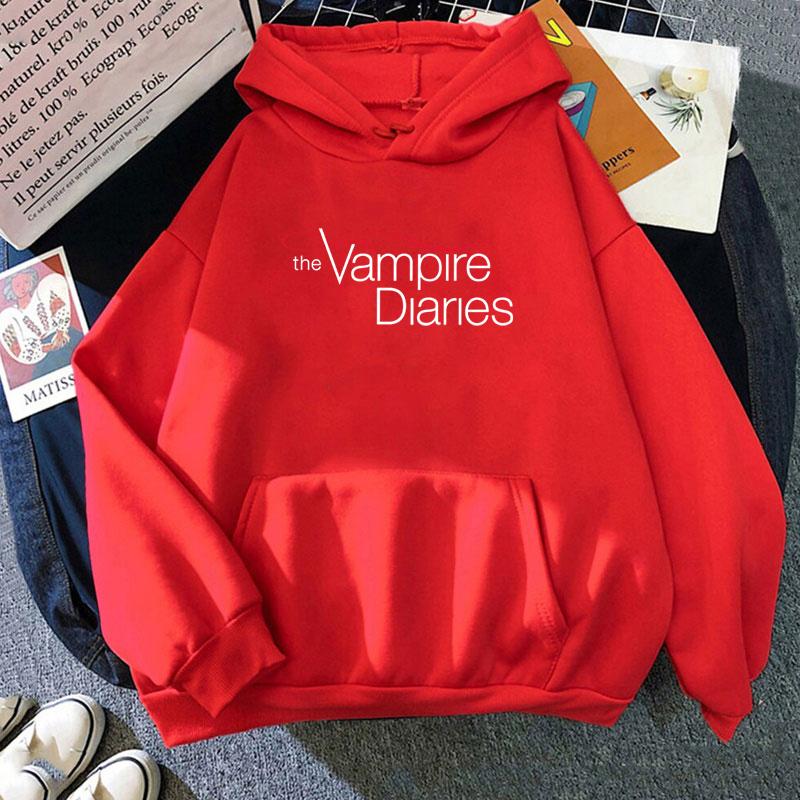 Neu The Vampire Diaries Print Hoodie Frauen Männer Casual Tops Herbst Und Winter Sweatshirts Langarm Harajuku XXXL rot von Joom DACH