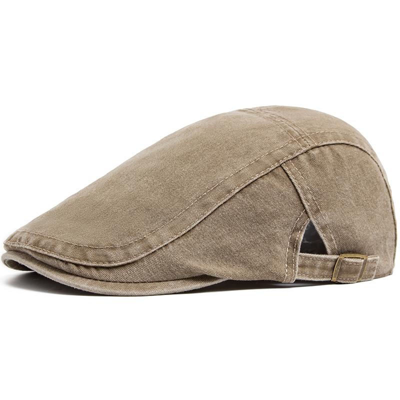 Neu Vintage Baumwolle Baskenmütze Männer Frauen Mode Flache Schirmmütze Casual Herbst Berets Retro Hut Newsboy Sommer Unisex One Size khaki von Joom DACH