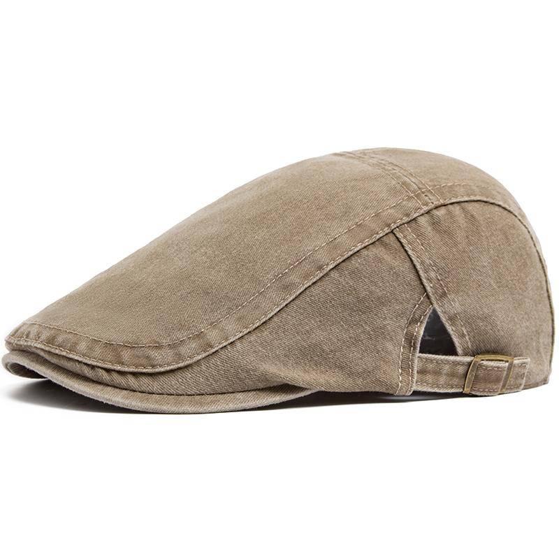 Neu Vintage Baumwolle Baskenmütze Männer Frauen Mode Flache Schirmmütze Casual Herbst Berets Retro Hut Newsboy Sommer Unisex One Size khaki von Joom DACH