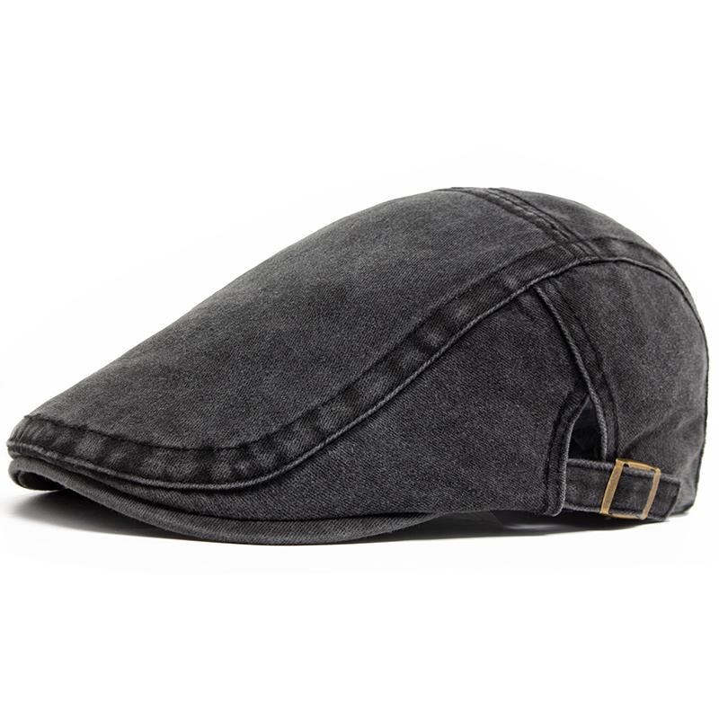 Neu Vintage Baumwolle Baskenmütze Männer Frauen Mode Flache Schirmmütze Casual Herbst Berets Retro Hut Newsboy Sommer Unisex One Size schwarz von Joom DACH