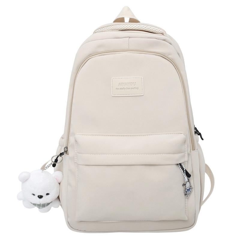 Neu Weibliche Mode Männer Hohe Kapazität Wasserdichte College Rucksack Trendy Frauen Laptop Schule Taschen Nette Mädchen Reise Buch Tasche Cool beige von Joom DACH