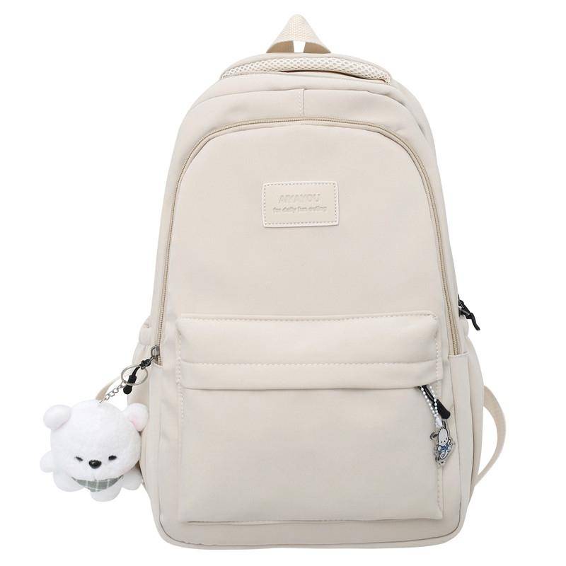Neu Weibliche Mode Männer Hohe Kapazität Wasserdichte College Rucksack Trendy Frauen Laptop Schule Taschen Nette Mädchen Reise Buch Tasche Cool beige von Joom DACH