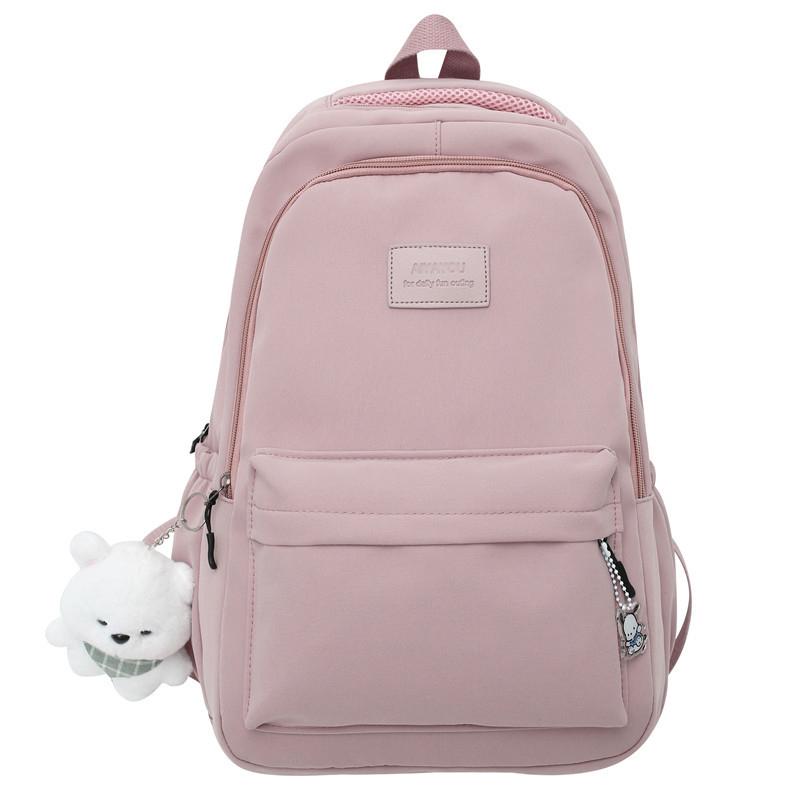 Neu Weibliche Mode Männer Hohe Kapazität Wasserdichte College Rucksack Trendy Frauen Laptop Schule Taschen Nette Mädchen Reise Buch Tasche Cool rosa von Joom DACH