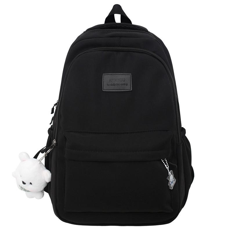 Neu Weibliche Mode Männer Hohe Kapazität Wasserdichte College Rucksack Trendy Frauen Laptop Schule Taschen Nette Mädchen Reise Buch Tasche Cool schwarz von Joom DACH