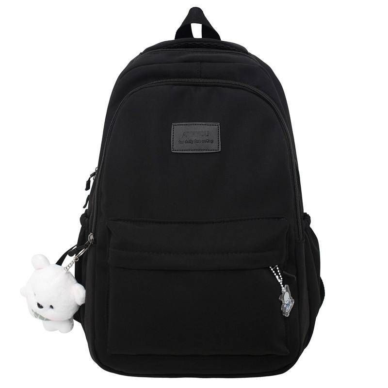 Neu Weibliche Mode Männer Hohe Kapazität Wasserdichte College Rucksack Trendy Frauen Laptop Schule Taschen Nette Mädchen Reise Buch Tasche Cool schwarz von Joom DACH
