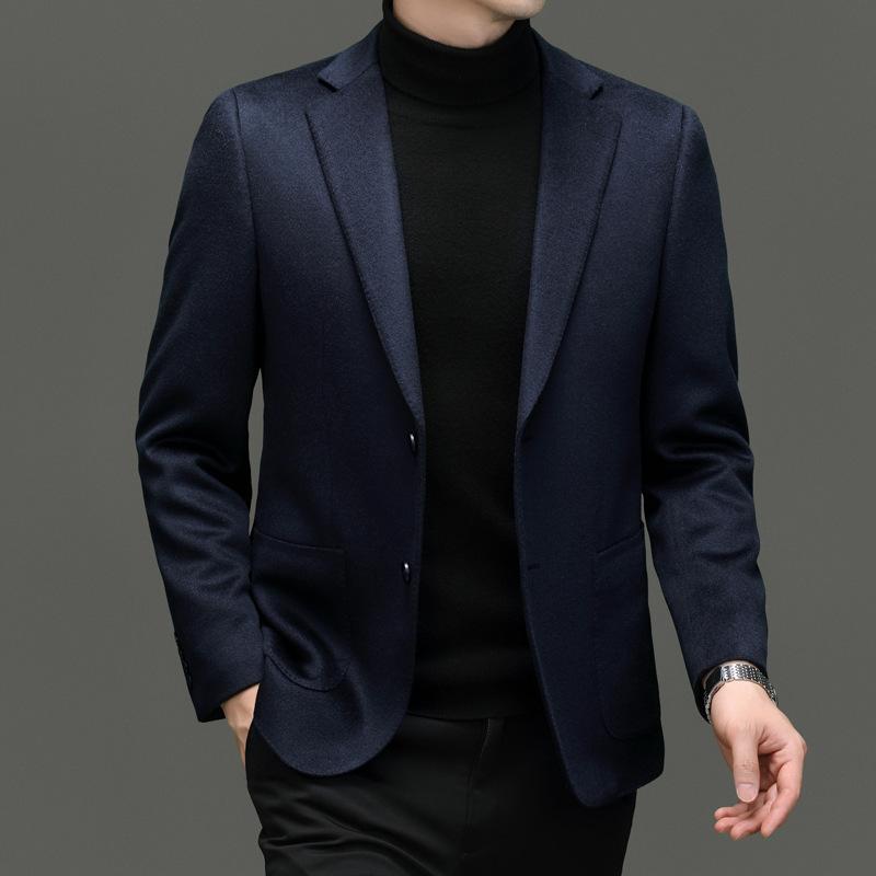 Neu Wolle Kaschmir Seide Anzug Revers Anzug Herren Herbst und Winter Casual Herren Business Jacke 4XL von Joom DACH