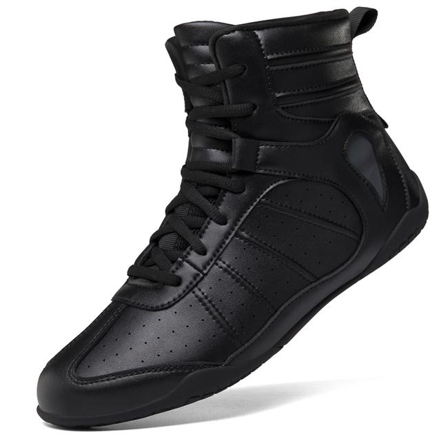 Neu Wrestling Schuhe Paare Blau Weiß Leder Männer Frauen Boxen Schuh Professionelle Wettbewerb Sport Kampf Stiefel 35 schwarz von Joom DACH